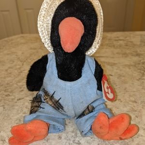 1993 Vintage Beanie Babies - CAWLEY The Crow Plush Attic Treasures with Tags
